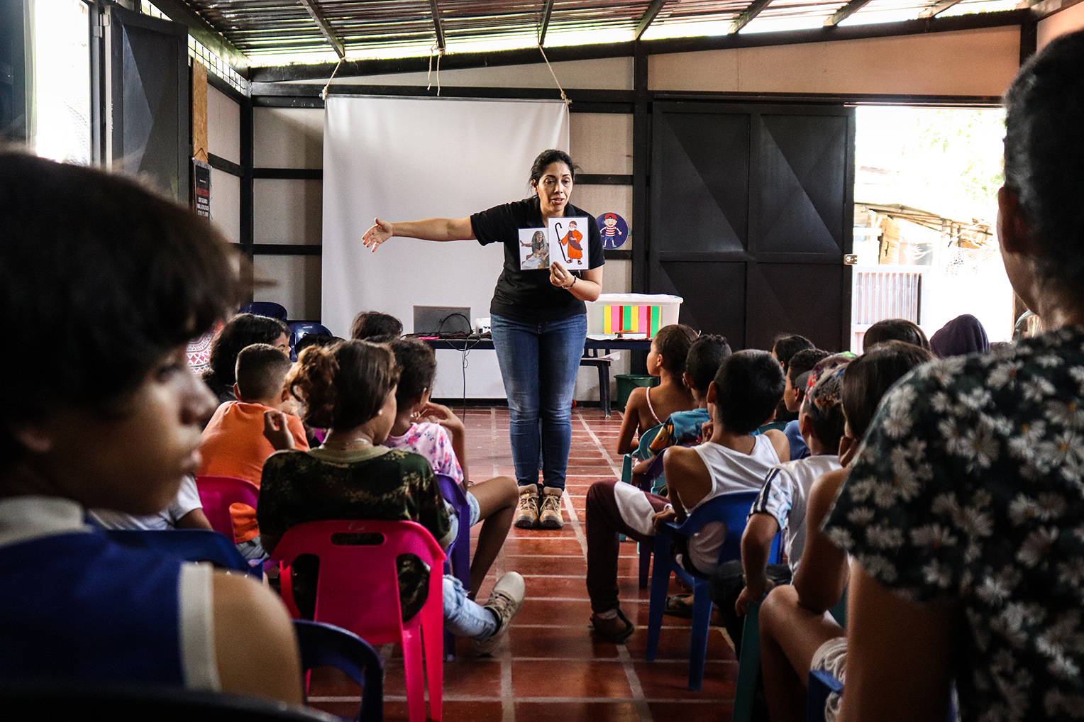 Boys and girls in Cucuta hear the Gospel at a class held at a local church.