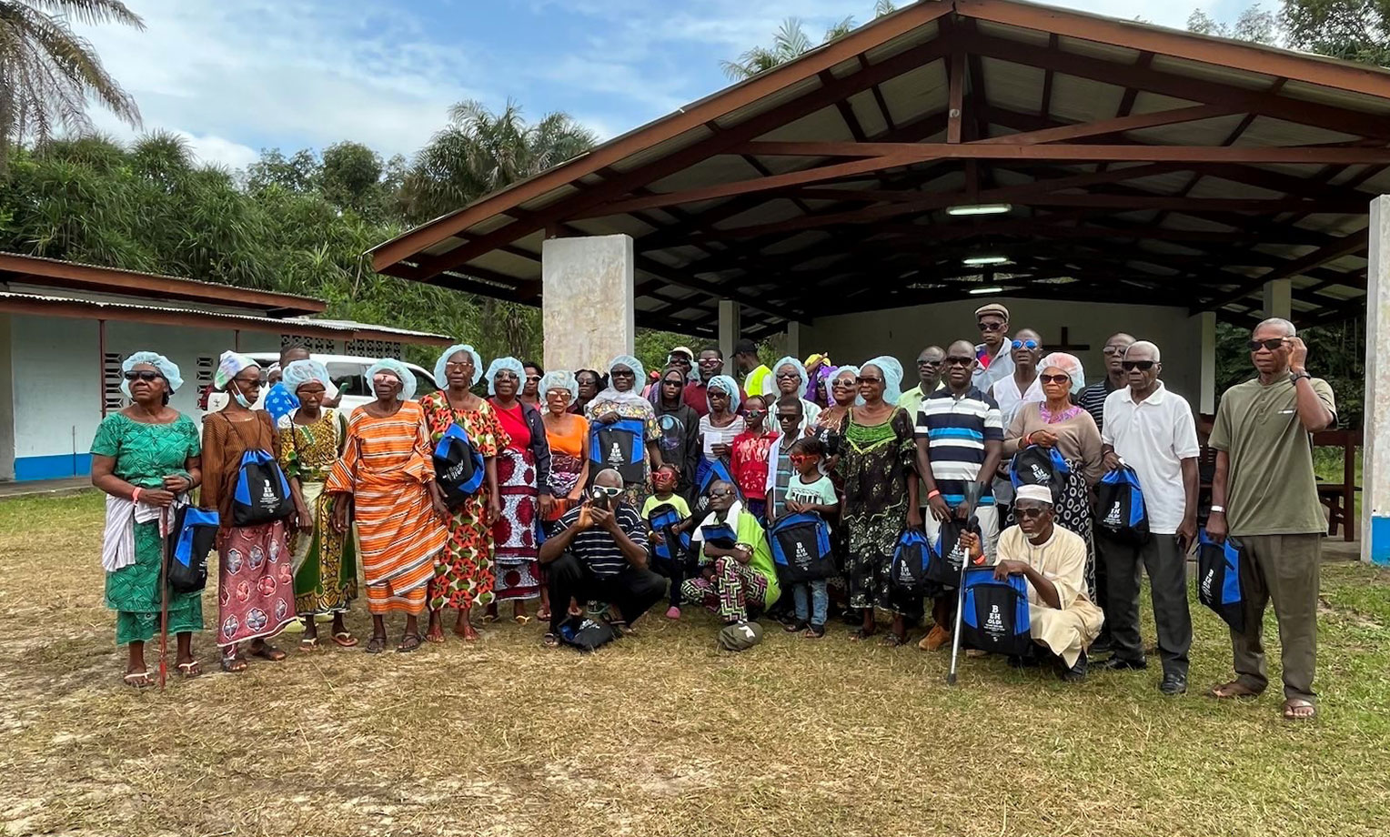 Group photo of cataract patients in Liberia helped by Samaritan's Purse. Scores of people received their sight in Liberia this summer through surgeries from Samaritan's Purse.